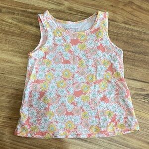 The Children's Place Pink and Yellow Floral Tank Top